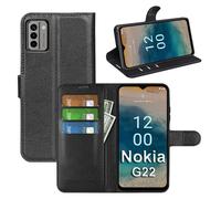 betterfon | Étui de protection pour téléphone portable Nokia G22 avec fermeture magnétique et compartiments pour cartes Noir