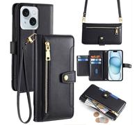 Betterfon Étui iPhone Avec Chaîne Bandoulière Fentes Pour Cartes PU Cuir