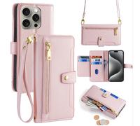 Betterfon Étui iPhone Avec Chaîne Bandoulière Fentes Pour Cartes PU Cuir
