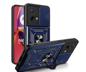 betterfon Outdoor Case pour Motorola Moto G84 Coque blindée avec Protection de caméra et Support annulaire 360° pour Motorola Moto G84 en Bleu