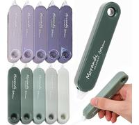 BetterJonny 10 PCS Rubans Correcteurs, 5mx5mm Souris Correcteur Blanc avec Capuchon Protecteur Rouleaux de Correction pour Papeterie Fourniture Scolaire (Vert+Violet
