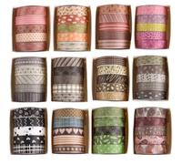 BetterJonny 60 Rouleaux Millésime Washi Tape Set, Maigre Rétro Ruban Adhésif Décoratif Masking Tapes pour Arts, Bullet Journal, Scrapbooking, Bricolage, Cadeaux Emballage