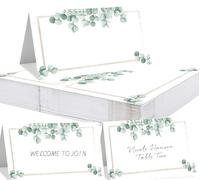 BetterJonny Lot de 100 cartons de table de mariage, 90 x 100 mm, cartes nominatives à écrire, au design élégant, décoration de table, pour communion, baptême, célébration (feuilles B)