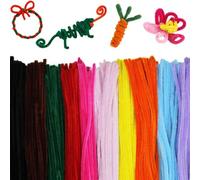 BetterJonny Lot de 1000 cure-pipes multicolores pour bricoler, fil chenille, 10 couleurs, 30 cm, fil chenille multicolore pour décoration créative