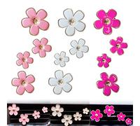 BetterJonny Lot de 12 clips de ventilation colorés en forme de marguerite pour grille d'aération de voiture pour filles et femmes (3 couleurs)