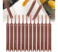 BetterJonny Lot de 12 marque-pages en cuir véritable faits à la main pour femmes et enfants - Accessoires de livre pour les amateurs de lecture faits à la main (marron)