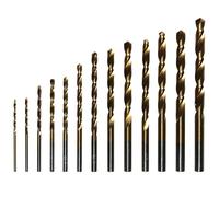 BetterJonny Lot de 13 forets 1/16-1/2, 4241 en acier rapide à tige droite 118°, finition brillante non revêtue, pour bois, plastique, fer, cuivre, aluminium, métal faible
