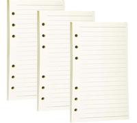 BetterJonny Lot de 135 feuilles de papier ligné A5 rechargeables, 6 trous, pour bloc-notes, carnet à anneaux, papier rechargeable pour carnet de notes, carnet de journal, peinture, lignes