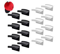 BetterJonny - Lot de 16 crochets adhésifs pour chapeaux sans perçage, solides et minimalistes pour placard, salle de bain, chambre à coucher, porte (8 pièces blanches + 8 pièces noires)