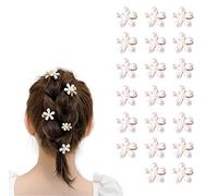BetterJonny Lot de 20 mini pinces à cheveux en perles avec motif marguerite - Accessoires pour cheveux pour femmes et filles
