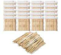 BetterJonny Lot de 2000 couverts jetables en bambou - Mini fourchettes, brochettes, cure-dents et pics à fruits pour fêtes, banquets et usage quotidien