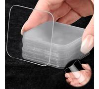 BetterJonny Lot de 26 pastilles adhésives Nano transparentes - Double face - Extra forte - Nano double face - Transparent - Étanche - Pour tapis, carrelage, cuisine, carré - 6 x 6 cm