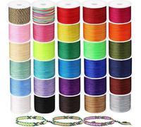 BetterJonny Lot de 30 rouleaux de fil en nylon ciré pour macramé - 1500 m de diamètre - 0,8 mm de diamètre - Fil ciré - Fil en nylon - Pour bracelets, macramé, fabrication de bijoux, bricolage