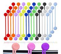 BetterJonny Lot de 36 attaches de câble magnétiques en silicone réutilisables pour regrouper et organiser les câbles, écouteurs, USB, accrocher et tenir les porte-clés (9 couleurs)