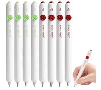 BetterJonny Lot de 8 stylos à encre gel noir et rouge, 0,5 mm, pointe fine lisse avec jolie fleur, stylos rétractables pour journal, prise de notes, fournitures de bureau et scolaires