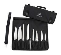 BETTERLE Sac à couteaux de chef 8 emplacements robuste pour ranger les ustensiles - Pochette multifonction avec poignée et bandoulière, Noir , Classique