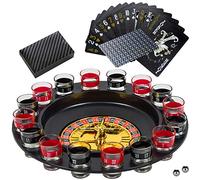 BETTERLINE Verre à Roulette Jeu à Boire Set avec Roue, 2 balles et 16 Verres par Une Meilleure Ligne