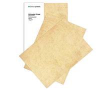 Betterpress® Lot de 100 feuilles de papier de certificat DIN A4 120 g/m² - Format A4 - Imprimable - Papier à lettre - Vieux vintage - Peau d'éléphant - Papier de menu - Carte au trésor - Message en