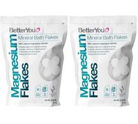 BetterYou Cristaux de bain originaux au magnésium, source naturelle de magnésium Zechstein, cristaux de bain minéraux, sels de bain nettoyants, végétaliens et sans huile de palme, 1 kg (Lot de 2)