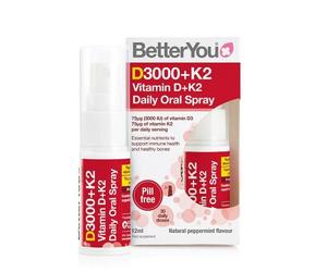 BetterYou - Spray buccal D3000+K2 Vitamine D + K2, 12 ml