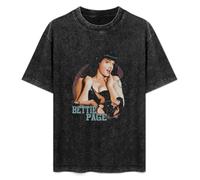 Bettie Page Good Vs Bad Men's Summer Casual Wash Tee Tops Size S
