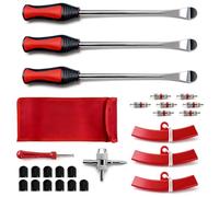 Bettol Jeu de 26 Outils de Montage de pneus avec démonte-pneus, Capuchons de Valve et 3 Protections de Jante - Outil Professionnel pour Voiture, Moto, vélo, Tracteur à Gazon et Plus