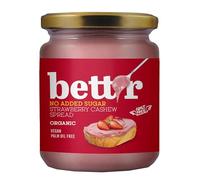 Bett'r Crème de Noix de Cajou Fraise Sans Sucre Ajouté-100% Bio, Vegan et Sans Huile de Palme - 250g