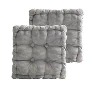 Bettschlange Coussin d'assise pour extérieur, lot de 2 coussins de chaise 50x50cm, coussins épais pour le sol, coussin de siège pour banc et chaise de jardin (carré, gris clair, 50 x 50 cm)