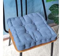 Bettschlange Coussin de chaise d’extérieur, lot de 2 coussins de siège 50x50cm, coussins d’épaisseur pour sol, coussin de siège pour banc et chaise de jardin (carré, bleu denim, 50 x 50 cm)