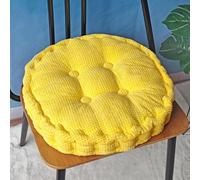 Bettschlange Coussin de chaise pour extérieur, lot de 2 coussins de chaise 45x45cm, coussins d’épaisseur pour banc et chaise de jardin (rond, jaune, 45 x 45 cm)