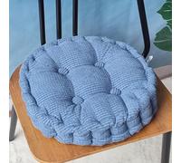 Bettschlange Coussin de siège extérieur, lot de 2 coussins de chaise 40x40cm, coussins de sol épais, coussin de siège extérieur pour banc et chaise de jardin (rond, bleu denim, 40 x 40 cm)
