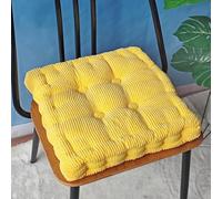 Bettschlange Coussins de siège pour extérieur, lot de 2 coussins de chaise 40x40cm, coussins de sol épais, coussins de siège pour extérieur pour banc et chaise de jardin (carré, jaune, 40 x 40 cm)