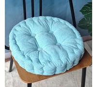 Bettschlange Lot de 2 coussins de chaise pour extérieur, coussins de sol épais, coussin de siège pour banc et chaise de jardin (rond, bleu ciel, 50 x 50 cm)