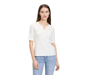 Betty Barclay Damen T-Shirt Basique à Boutons Blanc 38