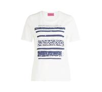 Betty Barclay Damen T-Shirt Basique à Impression Patch Cream/Dark Blue 46