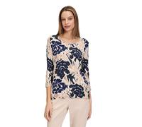 Betty Barclay Damen T-Shirt Basique à imprimé Dark Blue/Nature 40