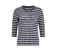 Betty Barclay T-shirt bleu foncé / blanc, Taille XL