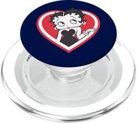 Betty Boop Cœur Blanc et Rouge Pose de pensée Mignonne Saint-Valentin PopSockets PopGrip pour MagSafe