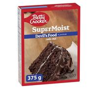 BETTY CROCKER - Mélange à gâteau : saveur chocolat super humide Devil's Food, paquet de 375 g de mélange à gâteau, mélange de cuisson, goût fait maison, facile à cuire