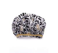 Betty Dain Bonnet de douche Hipster Collection, imperméable, matériau PEVA givré, design surdimensionné, parfait pour chaque longueur de cheveux, ourlet élastique, True Love