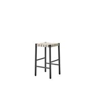 &Tradition Tabouret de bar Betty TK7 Black. assise en ruban de lin tressé naturel