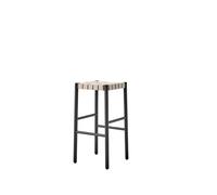 &Tradition Tabouret de bar Betty TK8 black. assise en ruban de lin tressé naturel