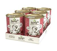 Betty's Landhausküche Boîte de Nourriture Humide pour Chat sans céréales Qualité supérieure Cuite en Douceur Convient à Toutes Les Races de Chats Bœuf et cœur 6 x 400 g