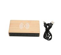 Betued Réveil en Bois à Chargement sans Fil, Affichage LED à Gradateur à 3 Niveaux, Température et Date Rappel D'alarme écran éteint Bois de Bambou Ornement de Décoration