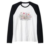 Between Books and Blooms Lecteur de Livres Fleurs Sauvages Manche Raglan
