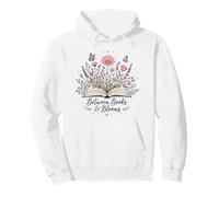 Between Books and Blooms Lecteur de Livres Fleurs Sauvages Sweat à Capuche