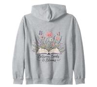 Between Books and Blooms Lecteur de Livres Fleurs Sauvages Sweat à Capuche