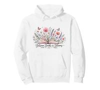 Between Books and Blooms Lecteur de Livres Fleurs Sauvages Sweat à Capuche