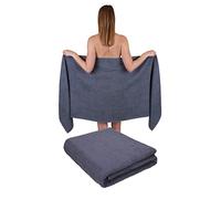 Betz 2 pièces Serviettes à Sauna XXL Berlin 100% Coton 70x200 cm Couleur Gris foncé