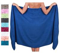 Betz Drap de Bain XXL 100 x 200 cm 100% Coton - Serviette de Sauna et de Plage en Tissu éponge Doux - Facile d'entretien et très absorbante - Série Palermo Couleur Bleu